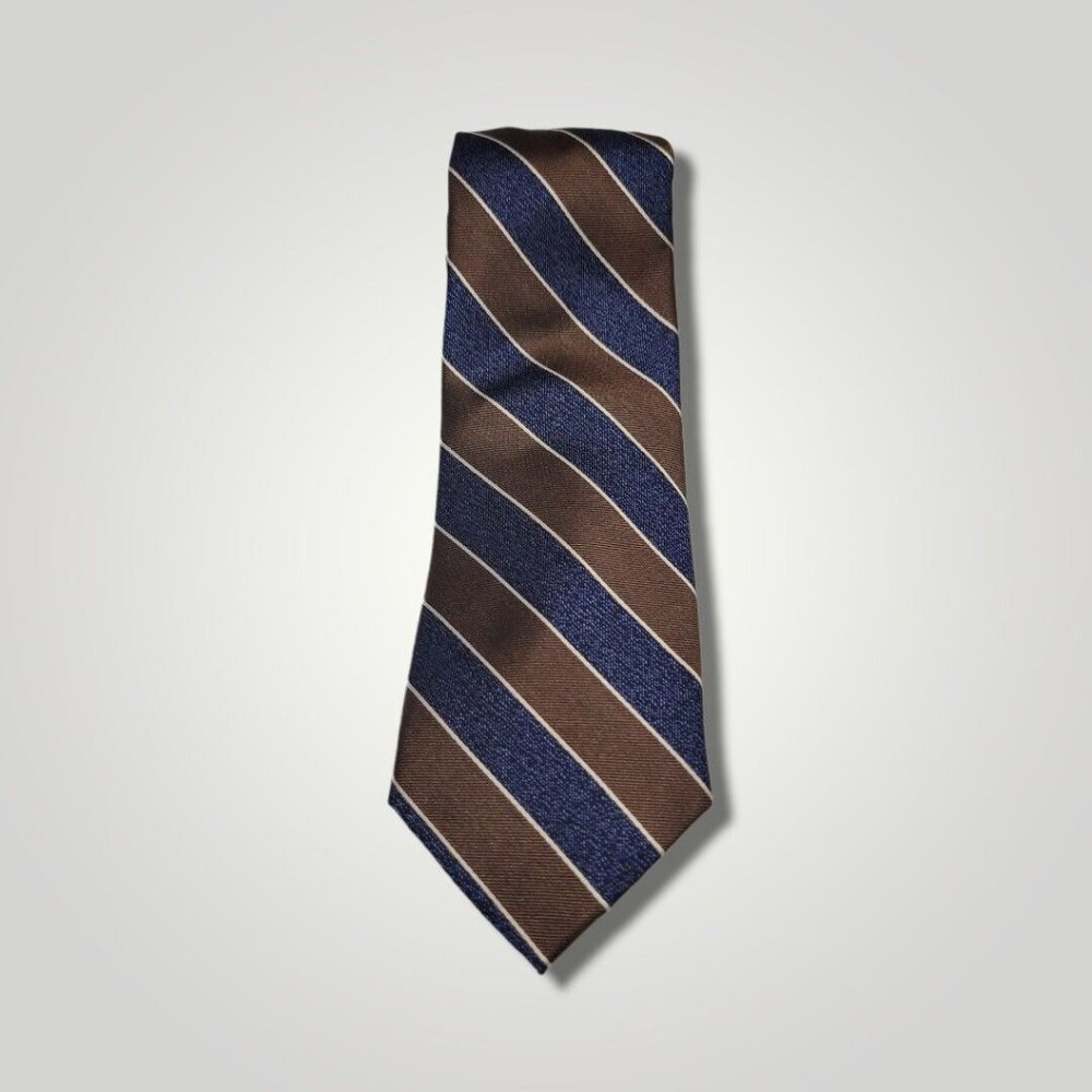Club Room Silk Striped Neck Tie Blue Gray